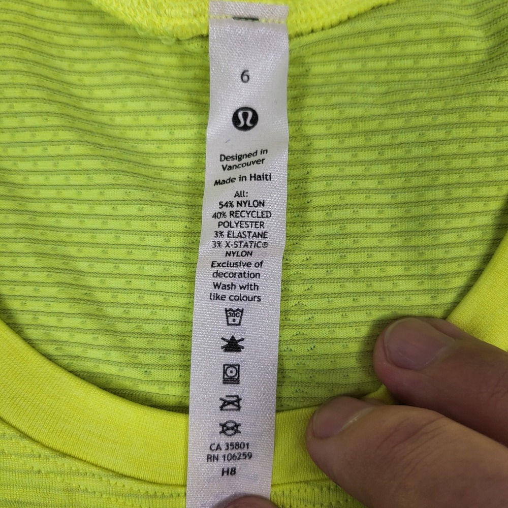 Lululemon Swiftly Tech LS 2.0 Race Women 6 Yellow NEW Flaw LW3DOBS HIYE - Picture 5 of 9